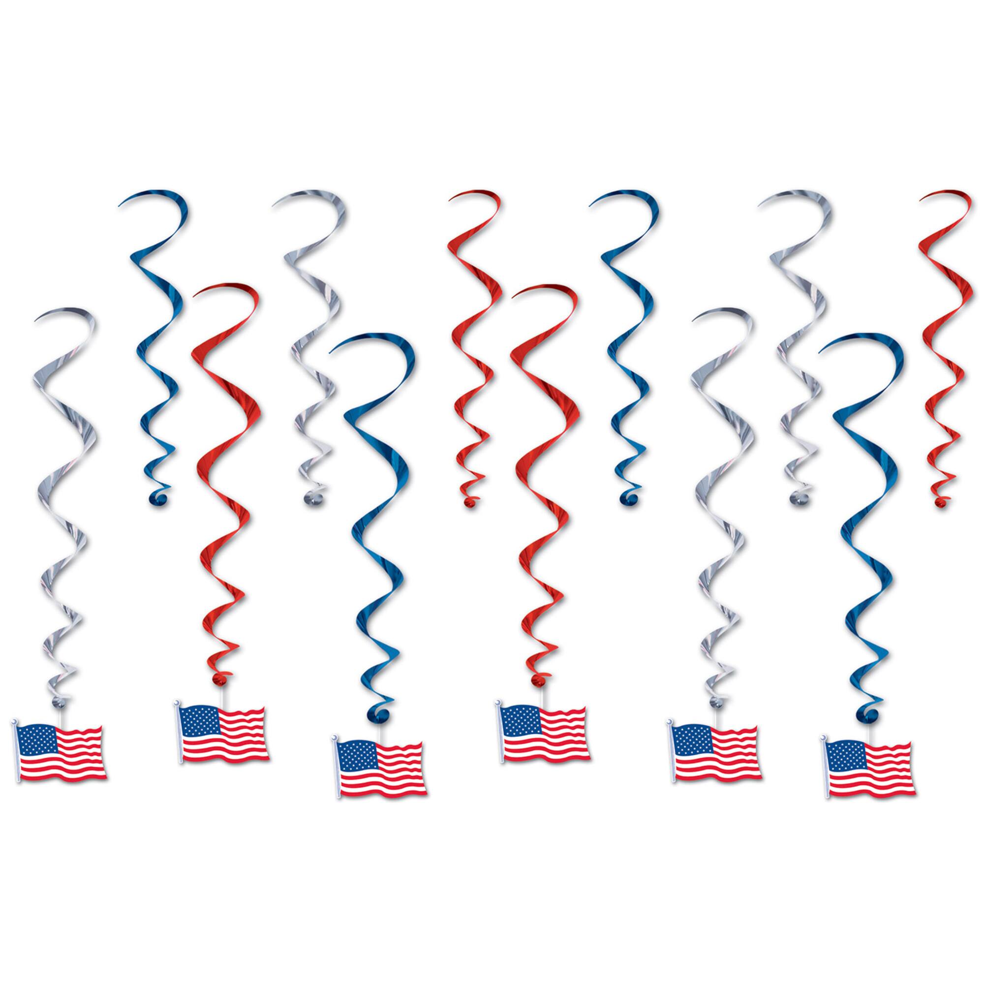 Beistle American Flag Whirls, 12ct.